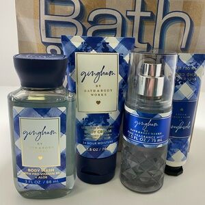 Bath and Body Works “Gingham”‎ Mini Set, 4 Mini Items Brand New